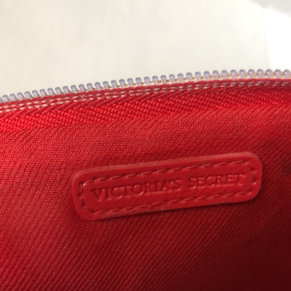 Victoria's Secret Brown Graffiti Heart Satchel with Red and Orange Accents - Picture 13 of 16